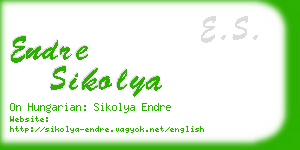 endre sikolya business card